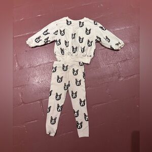 Pink Chicken 2 piece set Boston Terrier - like new